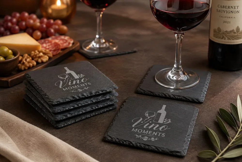 4 Piece Slate Coaster Set
